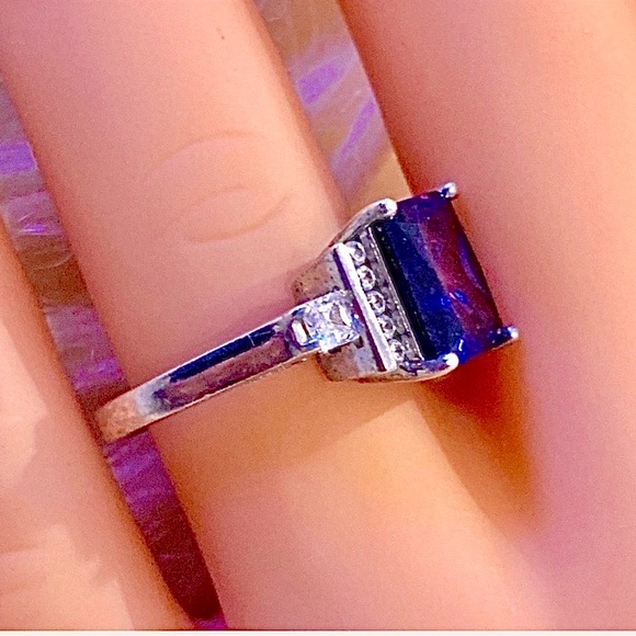 Dark Mystifying Tanzanite Emerald Cut Ring Gorgeous! - Picture 6 of 16